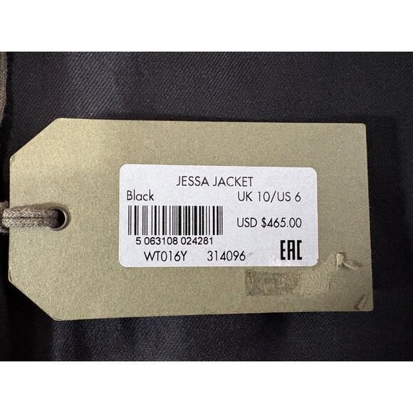 ALLSAINTS Jessa wool blend Jacket Blazer color black Size 6 NWT mspr 465 - Picture 4 of 14